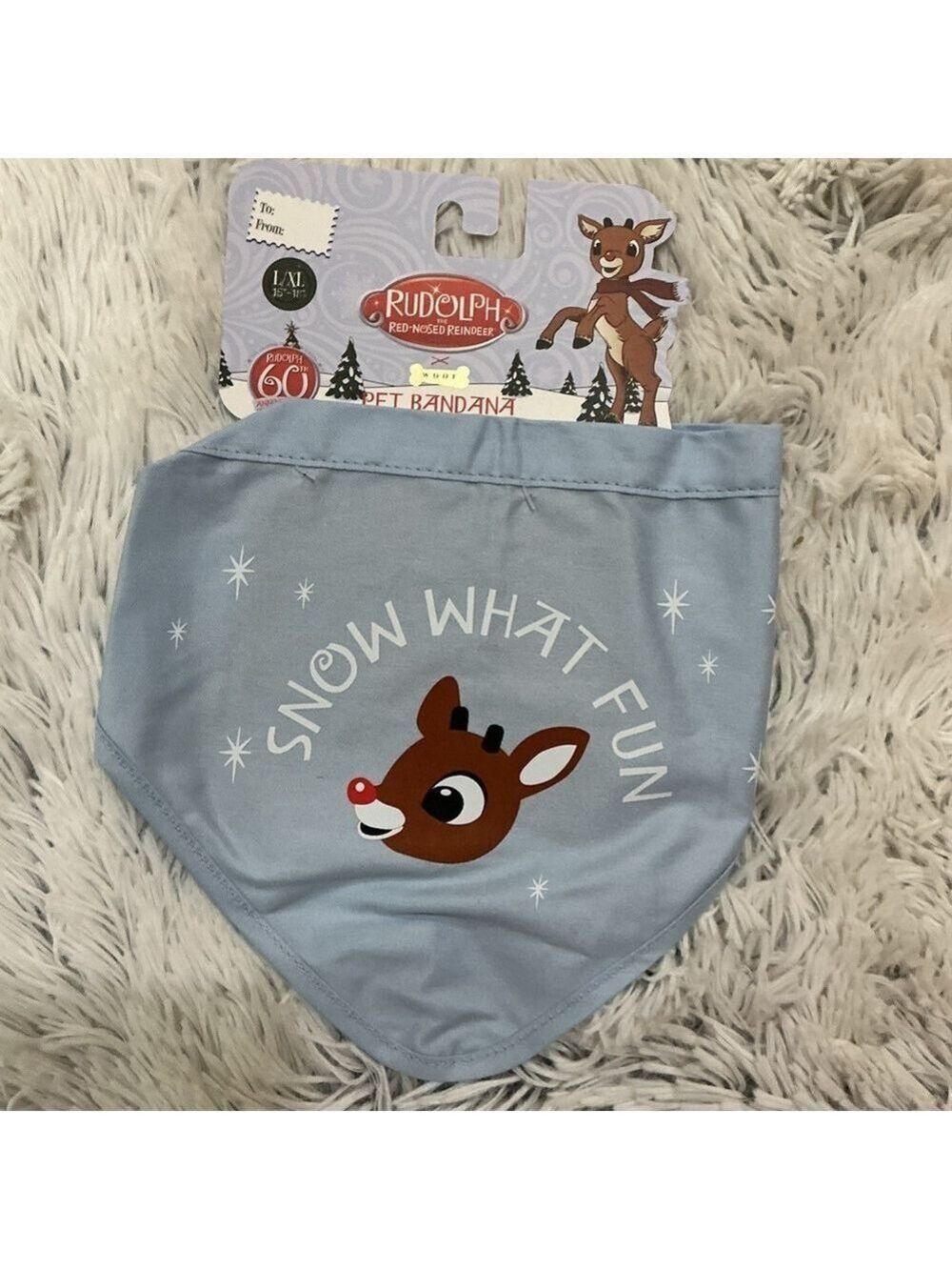 Rudolph the red nosed Reindeer Large/XL pet bandana 15-18”